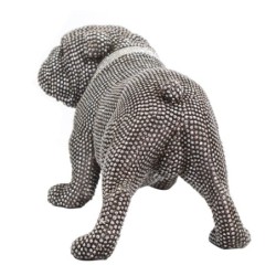 Signes Grimalt By SIGRIS - Figura Perro Bulldog Plateado de Resina | Figura de Perro Figuras Decorativas Decoracion Salon 20x20x