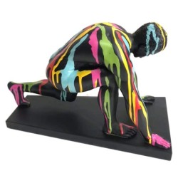 Signes Grimalt By SIGRIS - Figura Hombre Desnudo Negro de Resina | Figura de Persona Figuras Decorativas Decoracion Salon 21x17x