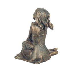 Signes Grimalt By SIGRIS - Figura Mujer sentada Dorado de Resina | Figura de persona Figuras De Resina Para Jardin Figura Resina