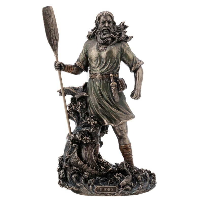 Signes Grimalt By SIGRIS - Figura Dios Del Norte Njord Dorado de Resina | Figura de Persona Figuras De Resina Para Jardin 25x9x1