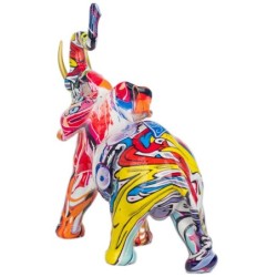 Signes Grimalt By SIGRIS - Figura Elefante Multicolor de Resina | Figura de Elefante Figuras Decorativas Decoracion Salon 19x8x1