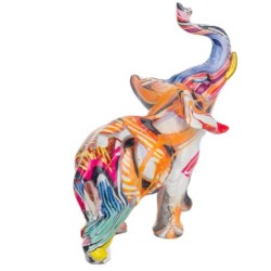 Signes Grimalt By SIGRIS - Figura Elefante Multicolor de Resina | Figura de Elefante Figuras Decorativas Decoracion Salon 13x7x1