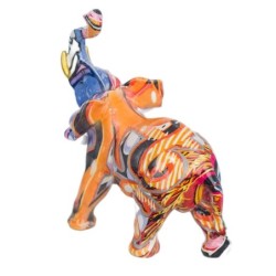 Signes Grimalt By SIGRIS - Figura Elefante Multicolor de Resina | Figura de Elefante Figuras Decorativas Decoracion Salon 13x7x1