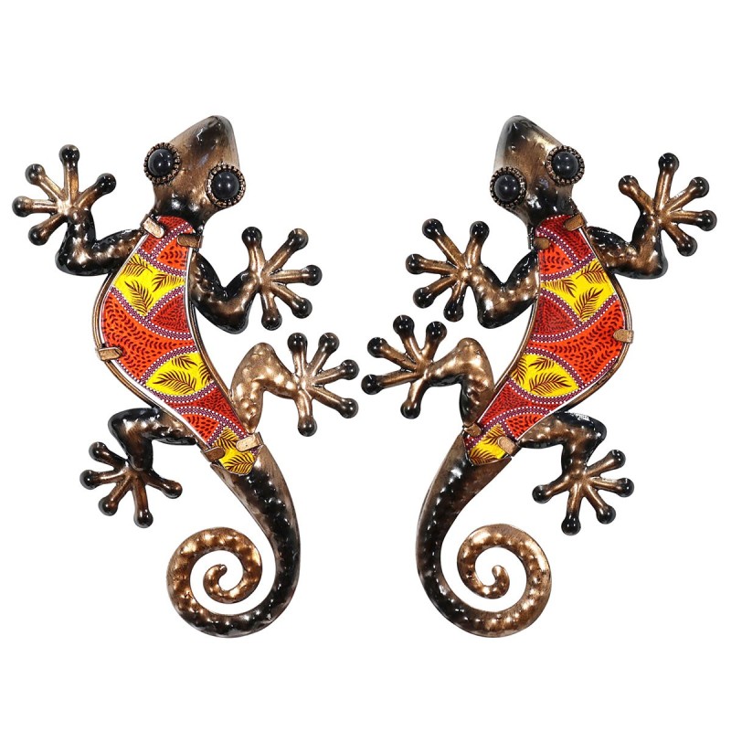 Signes Grimalt By SIGRIS - Adorno Pared Lagartija 2U Rojo de Metal Y Cristal | Figura de Lagarto Figuras De Resina Para Jardin c