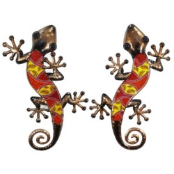 Signes Grimalt By SIGRIS - Adorno Pared Lagartija 2U Rojo de Metal Y Cristal | Figura de Lagarto Figuras De Resina Para Jardin c