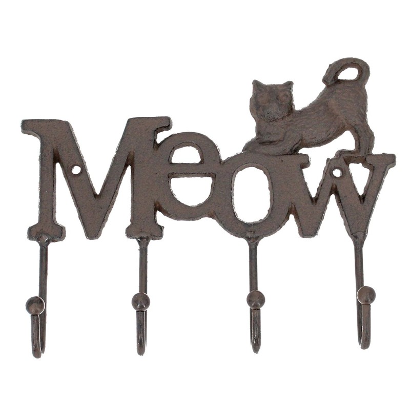 Signes Grimalt By SIGRIS - Colgador Gato Meow Marrón de Mdf | Perchero Perchero, Percha De Entrada Percha Para Abrigos 20x16x4cm