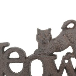 Signes Grimalt By SIGRIS - Colgador Gato Meow Marrón de Mdf | Perchero Perchero, Percha De Entrada Percha Para Abrigos 20x16x4cm