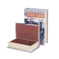 By SIGRIS Set 2 Cajas Libro Safari Cebra Incluye 2 Unidades Decoración Cajas Libro Colección Étnico Signes Grimalt Decor And Go