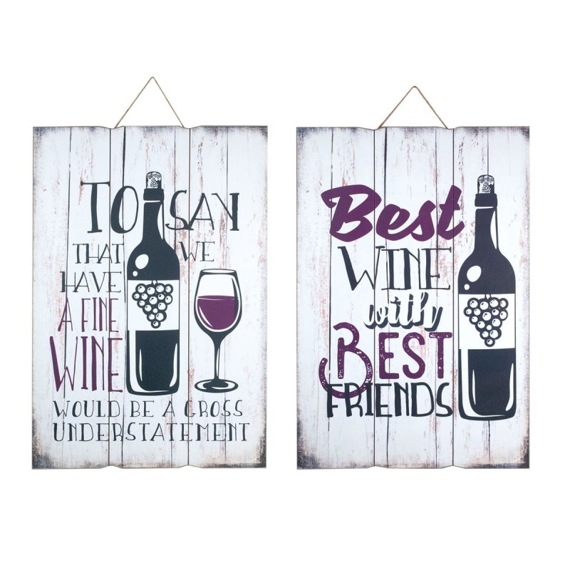 By SIGRIS Placa Pared Vino 2 Diferentes Incluye 2 Unidades Adorno Pared Placas De Madera Colección Vino Y Cerveza  Decor And Go