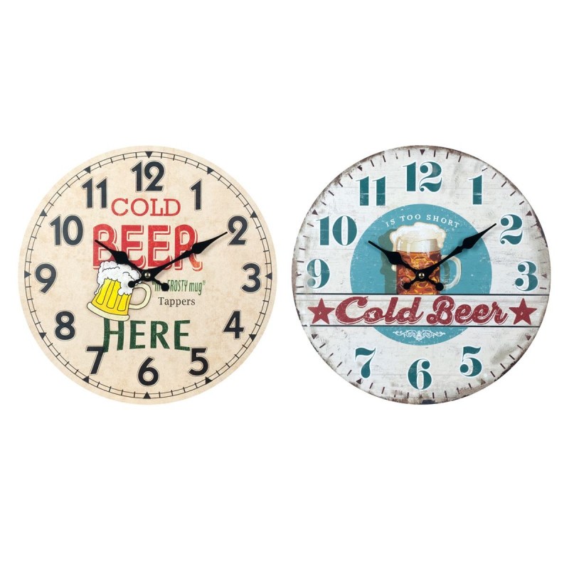 By SIGRIS Reloj Pared Cerveza 34Cm Incluye 2 Unidades Adorno Pared Relojes Colección Vino Y Cerveza Signes Grimalt Decor And Go