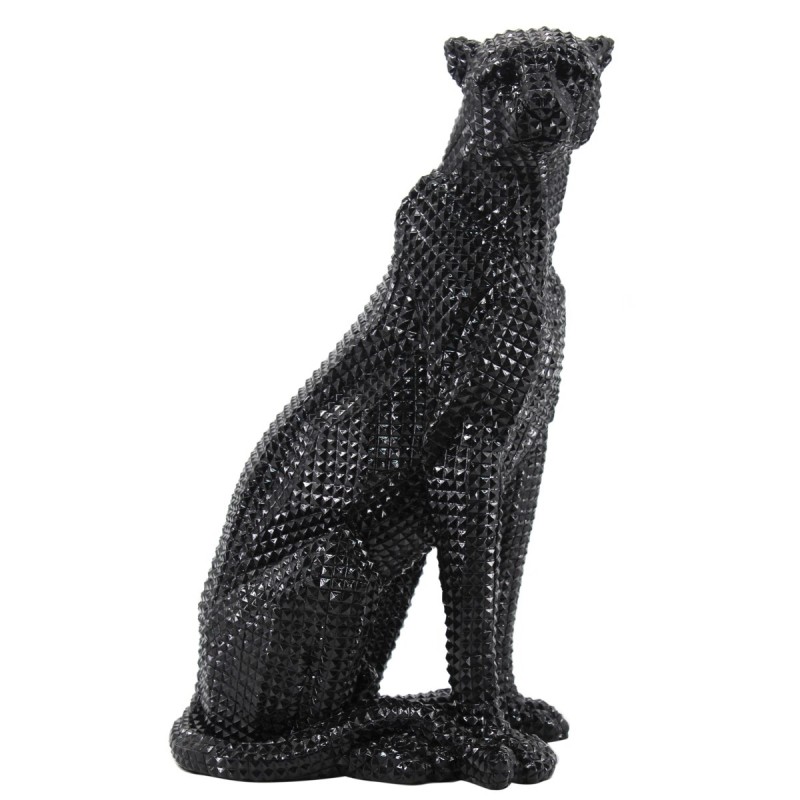 Signes Grimalt By SIGRIS - Figura Leopardo Negro de Resina | Figura de Leopardo Figuras Decorativas Decoracion Salon 53x27x34cm