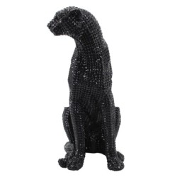 Signes Grimalt By SIGRIS - Figura Leopardo Negro de Resina | Figura de Leopardo Figuras Decorativas Decoracion Salon 53x27x34cm