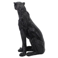 Signes Grimalt By SIGRIS - Figura Leopardo Negro de Resina | Figura de Leopardo Figuras Decorativas Decoracion Salon 53x27x34cm