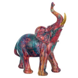 Signes Grimalt By SIGRIS - Figura Elefante Rojo de Resina | Figura de Elefante Figuras Decorativas Decoracion Salon 25x10x20cm