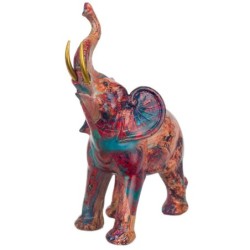 Signes Grimalt By SIGRIS - Figura Elefante Rojo de Resina | Figura de Elefante Figuras Decorativas Decoracion Salon 25x10x20cm