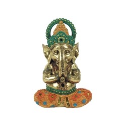 Signes Grimalt By Sigris - Figuras Decorativas | Figura Bronce Dios Ganesha Yoga Meditando - 22 x 10 x 15  cm | Color: Dorado