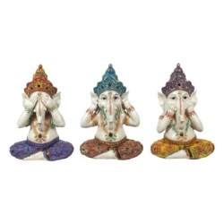 Signes Grimalt By Sigris - Figuras Decorativas | Figura Dios Ganesha -  21 x 9 x 15  cm | Pack 3 Unidades | Color: Multicolor