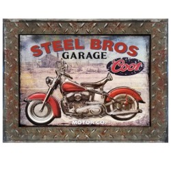 Signes Grimalt By SIGRIS - Placa Moto Garage Rojo de Metal | Placa de Metal Decoracion Pared Decoracion Pared Metal 45x1x60cm