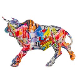 Signes Grimalt By SIGRIS - Figura Toro Multicolor de Resina | Figura de Perro Figuras Decorativas Decoracion Salon 19x10x28cm