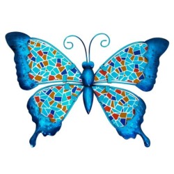 Signes Grimalt By SIGRIS - Adorno Pared Mariposa Azul de Metal Y Cristal | Figura de Animal Figuras De Resina Para Jardin cm