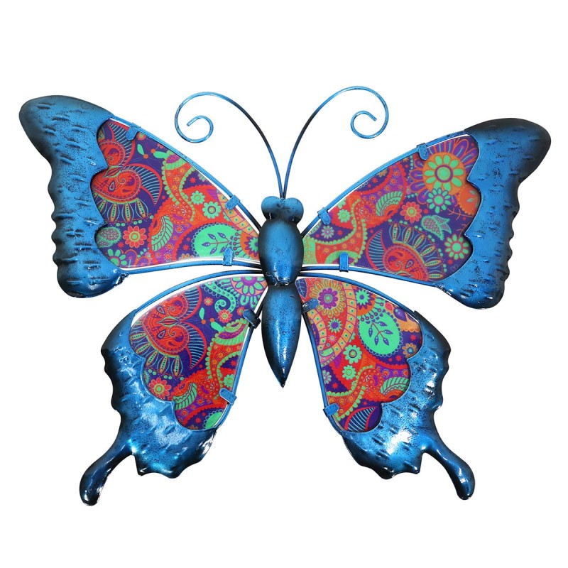 Signes Grimalt By SIGRIS - Adorno Pared Mariposa Azul de Metal Y Cristal | Figura de Animal Figuras De Resina Para Jardin cm