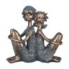 By SIGRIS Figura Pareja Sentada Dorado de Resina 21X8X21cm Figura de Persona Decoración Hogar Figuras De Resina Para Jardin