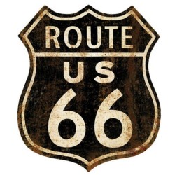 Signes Grimalt By SIGRIS - Placa Route 66 Negro de Metal | Placa de Metal Decoracion Pared Decoracion Pared Metal 35x1x30cm