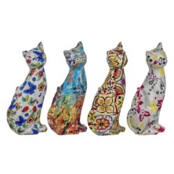 Signes Grimalt By SIGRIS - Figura Gato 4 Unidades Blanco de Resina | Figura de Gato Figuras De Resina Para Jardin Figura Resina