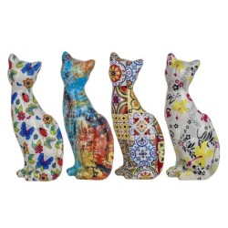 Signes Grimalt By SIGRIS - Figura Gato 4 Unidades Blanco de Resina | Figura de Gato Figuras De Resina Para Jardin Figura Resina