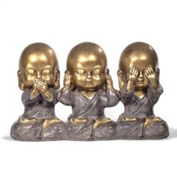 Signes Grimalt By Sigris - Figuras Decorativas | Mpnjes Tibetanos Decorativos - Figuras de Monjes, Pack de 3 - 16x7x25 cm