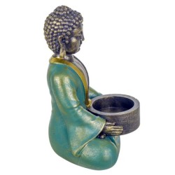 Signes Grimalt By SIGRIS - Candelabro buda Azul de Resina | Figura de Buda Figuras Decorativas Decoracion Salon 15x9x11cm