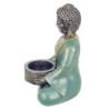 Signes Grimalt By SIGRIS - Candelabro buda Azul de Resina | Figura de Buda Figuras Decorativas Decoracion Salon 15x9x11cm