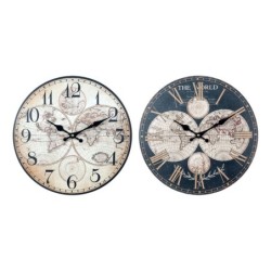 By SIGRIS Reloj Pared Mundo 34Cm Incluye 2 Unidades Adorno Pared Relojes Colección World Map Signes Grimalt Decor And Go