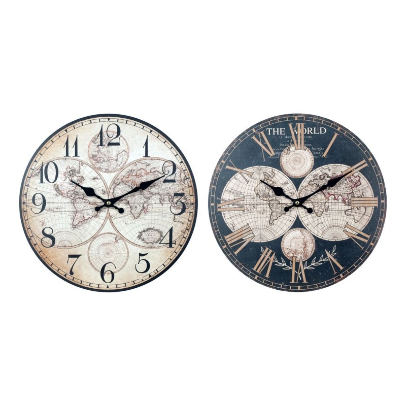 By SIGRIS Reloj Pared Mundo 34Cm Incluye 2 Unidades Adorno Pared Relojes Colección World Map Signes Grimalt Decor And Go