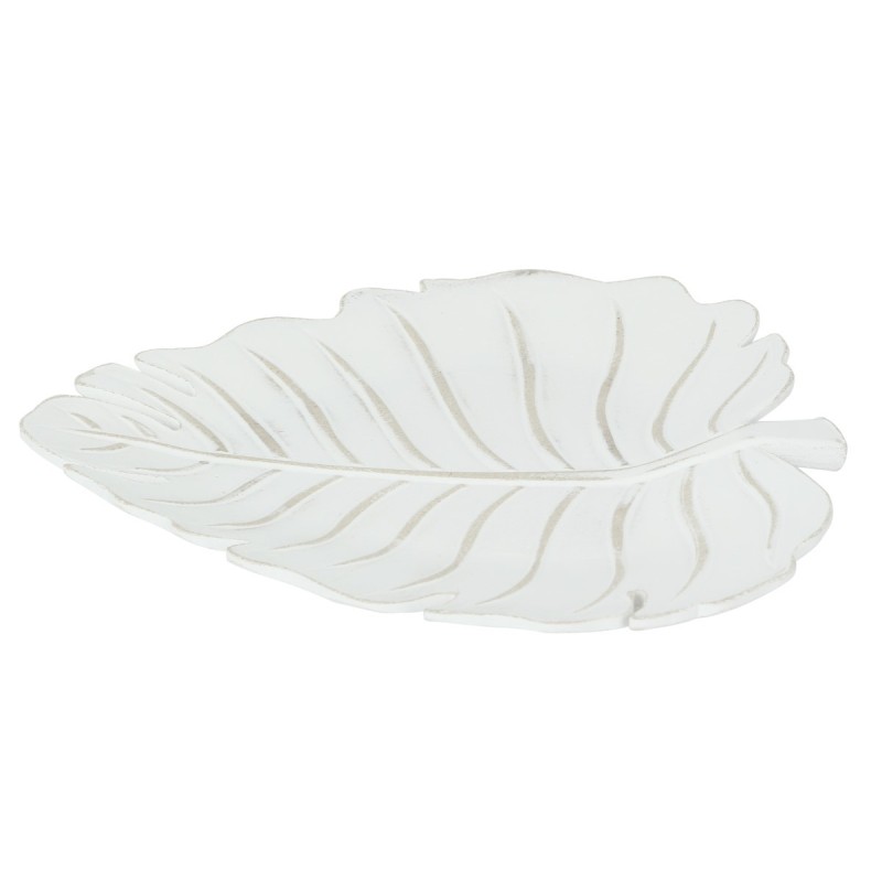 Signes Grimalt By SIGRIS - Plato en forma de Hoja Blanco de Mdf | Figura Figuras Decorativas Decoracion Salon 2x28x31cm