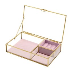 Signes Grimalt By SIGRIS - Joyero organizador Dorado de Cristal Vidrio | Joyero Caja Joyero Joyeros Zara Home 5x14x23cm