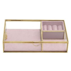 Signes Grimalt By SIGRIS - Joyero organizador Dorado de Cristal Vidrio | Joyero Caja Joyero Joyeros Zara Home 5x14x23cm