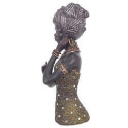 Signes Grimalt By Sigris - Figuras Decorativas | Figura Africana - Figuras de Resina - 28 x 12 x 12  cm | Color: Dorado