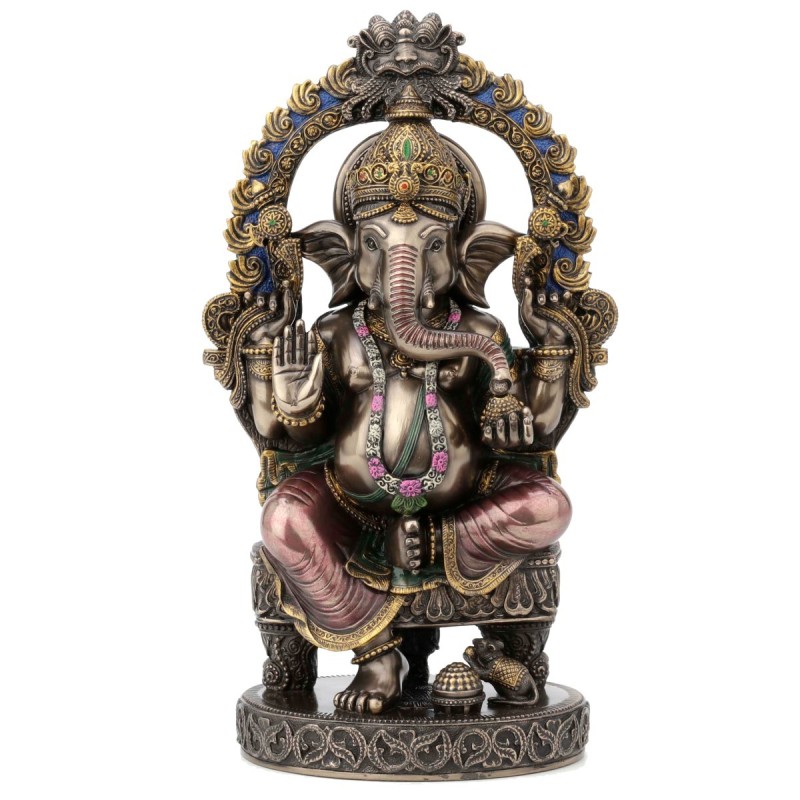 By SIGRIS Figura Ganesh Girs de Resina 26X9X12cm Figura de Buda Figuras De Resina Para Jardin Figura Resina Decoración