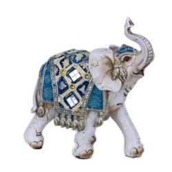 By SIGRIS Figura Elefante Blanco de Resina 17X7X16cm Figura de Elefante Decoración Hogar Figuras De Resina Para Jardin