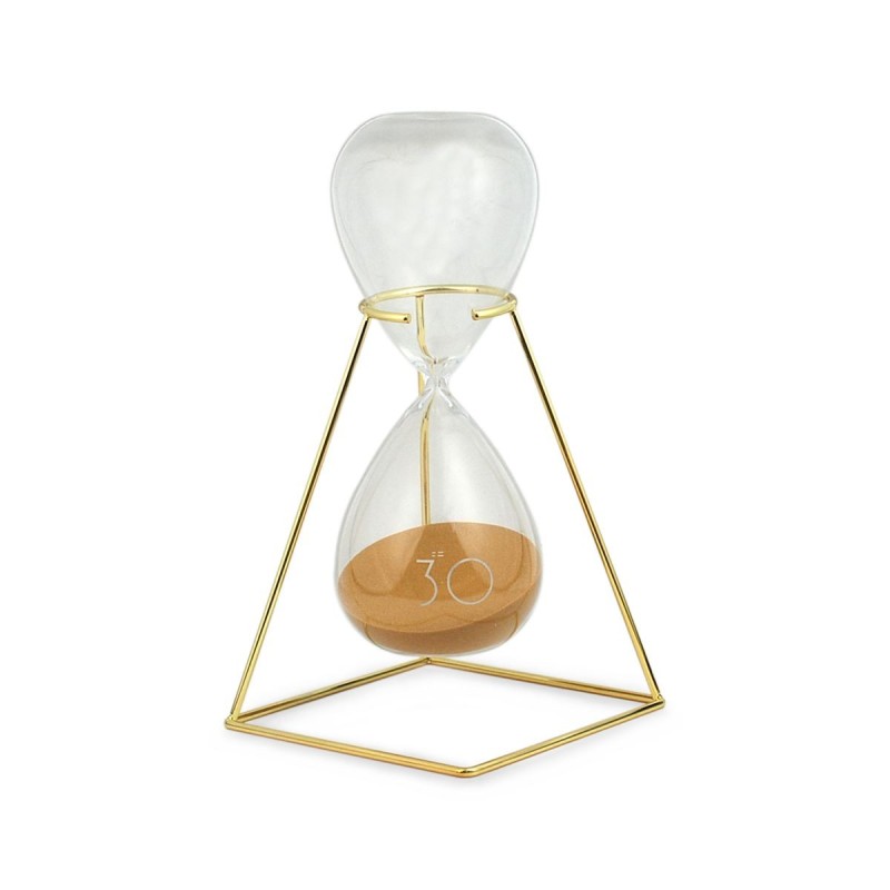 Signes Grimalt By Sigris - Reloj de Arena | Temporizador Decorativo | Reloj de Cristal |  27x14x14 cm | Color: Dorado