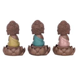 Signes Grimalt By Sigris - Figuras Decorativas | Budas Decorativos - Figuras de Budas Meditando, Pack de 3 - 9x6x6 cm