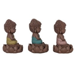 Signes Grimalt By Sigris - Figuras Decorativas | Budas Decorativos - Figuras de Budas Meditando, Pack de 3 - 9x6x6 cm