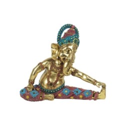 Signes Grimalt By Sigris - Figuras Decorativas | Figura Bronce Dios Ganesha Yoga - 22 x 8,5 x 25  cm | Color: Dorado