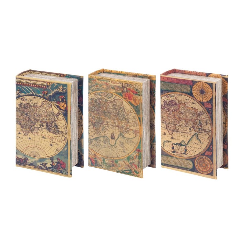 By SIGRIS Cajas Libro 3 Diferentes Mundo Incluye 3 Unidades Decoración Cajas Libro Colección World Map  Decor And Go