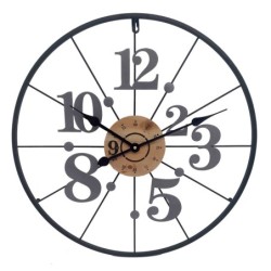 Signes Grimalt By SIGRIS - Reloj Abstracto Negro de Metal | Reloj Reloj Vintage Pared Reloj Pared Vintage 60x5x60cm