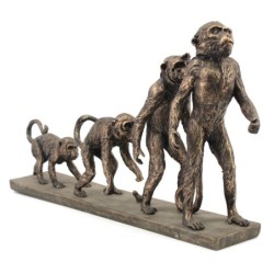 Signes Grimalt By SIGRIS - Figura evolución del mono Negro de Resina | Figura de Persona Figuras De Resina Para Jardin Figura Re