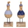 Signes Grimalt By SIGRIS - Pato 2 Unidades Azul de Madera | Figura Marinera Aplique Pared Adornos Náuticos 17x6x7cm