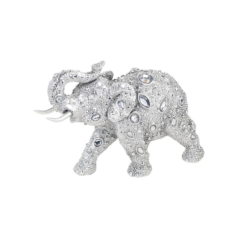 By Sigris - Figuras Decorativas | Figura Decorativa Elefante Plateado - 12,5 x 6 x 20  cm Resina | Color: Plateado