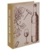 Signes Grimalt By Sigris - Libros Decorativos | Caja Libro de Madera con Pack para Vino, Diseño Vino, 5x14,5x20 cm